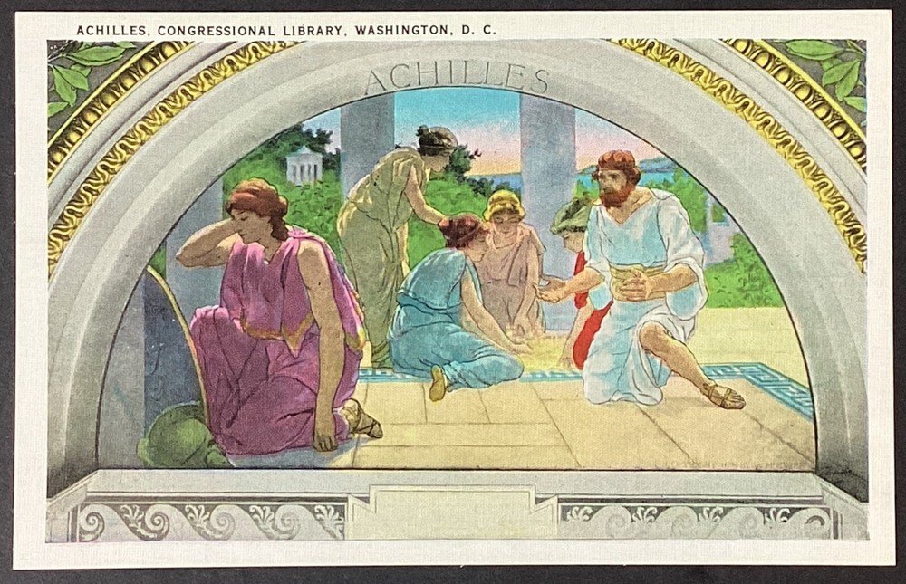 Achilles Library of Congress Vintage Art Postcard Unposted-image