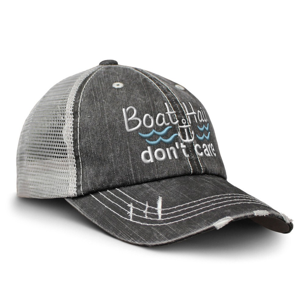 Soft Mesh Trucker Hats for Men & Women Boat Hair Don'T Care Style B Cotton