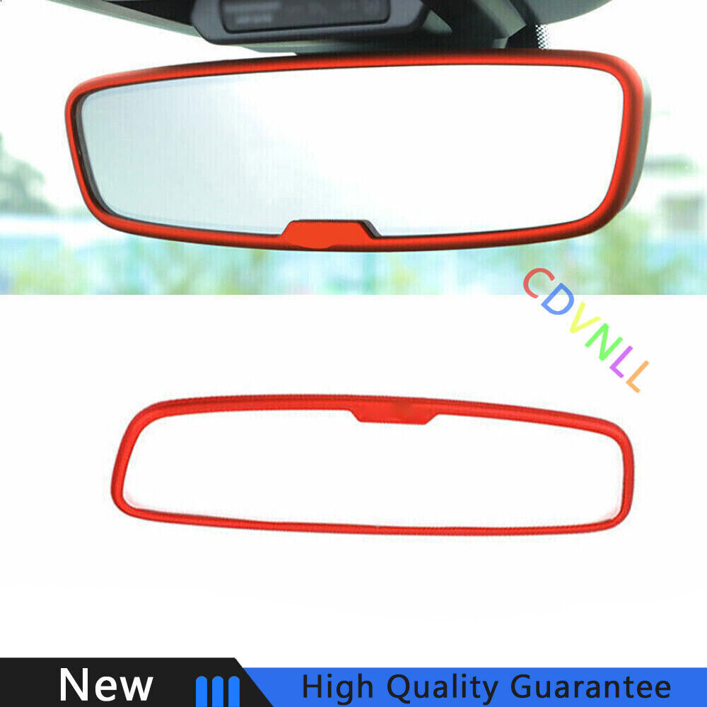 Fit For Porsche Cayenne 2018-2022 Bright Red Interior Rearview Mirror Frame Trim