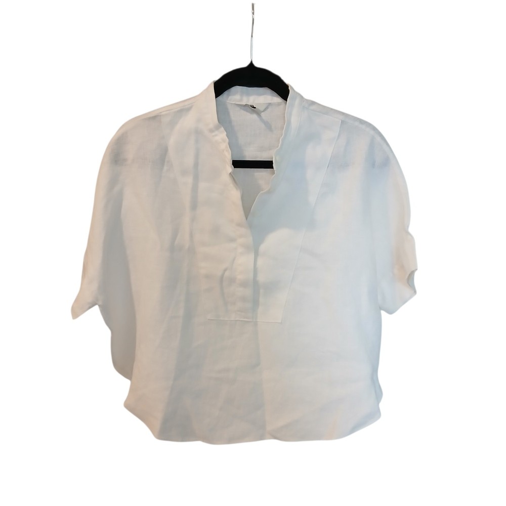 Banana Republic Linen Top Women’s XS Ivory Short Sleeve Lightweight Blouse