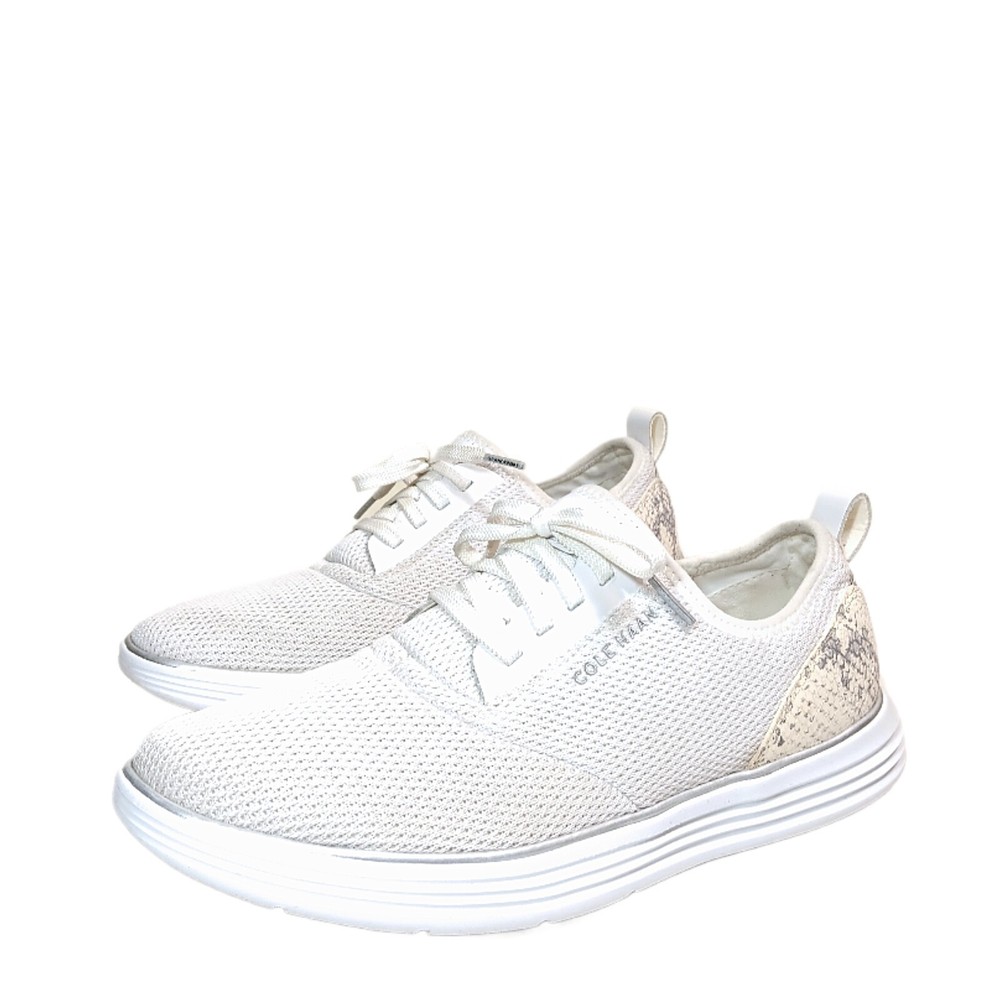 Cole Haan Grandsport Journey Womens 8.5 White Knit Python Print Sneakers