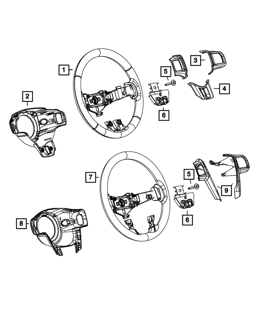 Genuine Mopar Right Steering Wheel Bezel 1VV85JXPAA