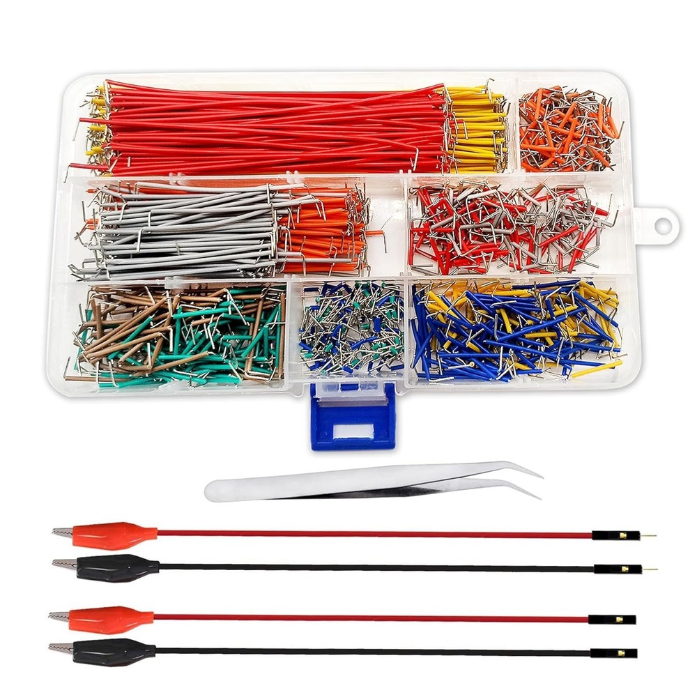840 Pcs Breadboard Jumper Wire Kit, 14 Values, U-Shape Magnetic Wires & 4 Alliga