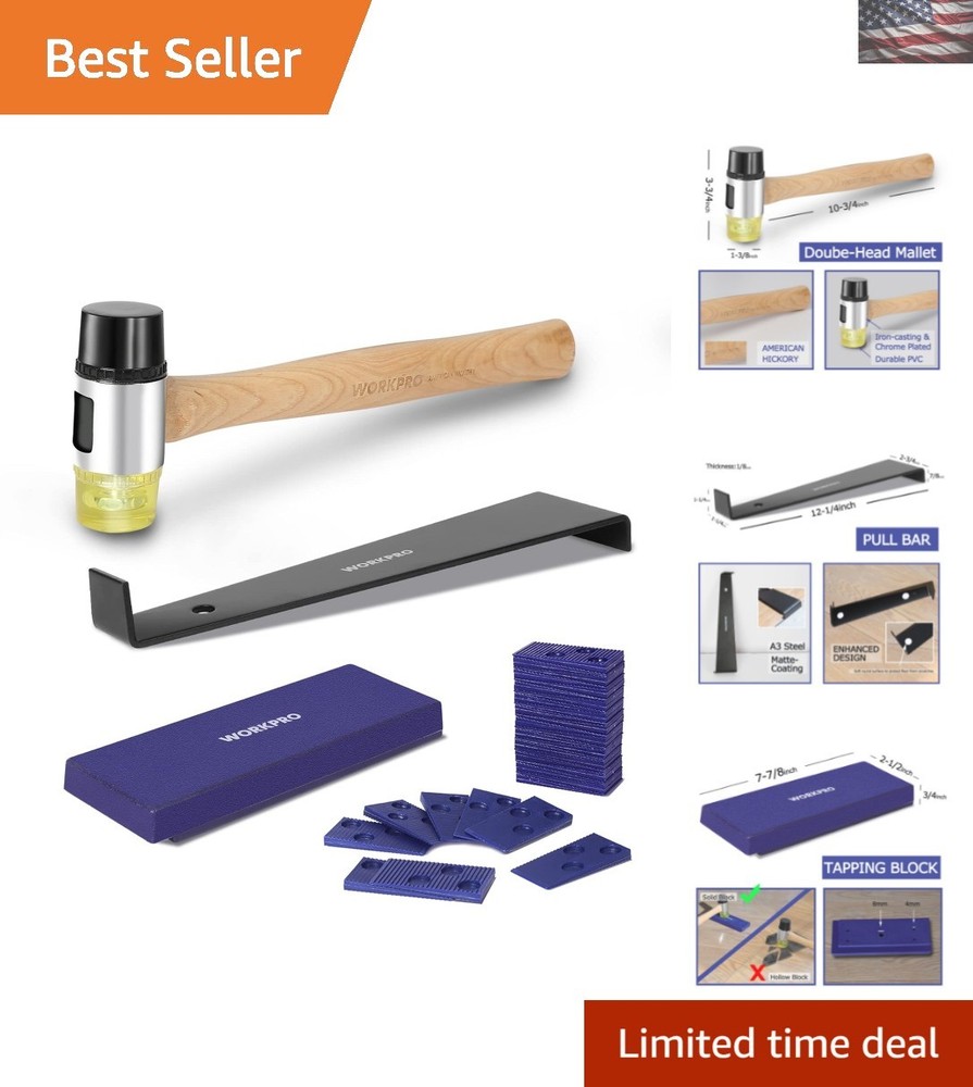 All-in-One Flooring Installation Kit with Mallet Pull Bar Tapping Block Spacers