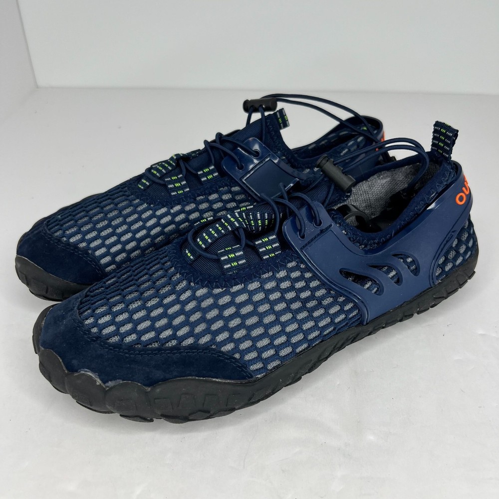 Outdoor Mens Blue Barefoot Waterproof Bungee Lace Size 7.5 Trail Running Shoes