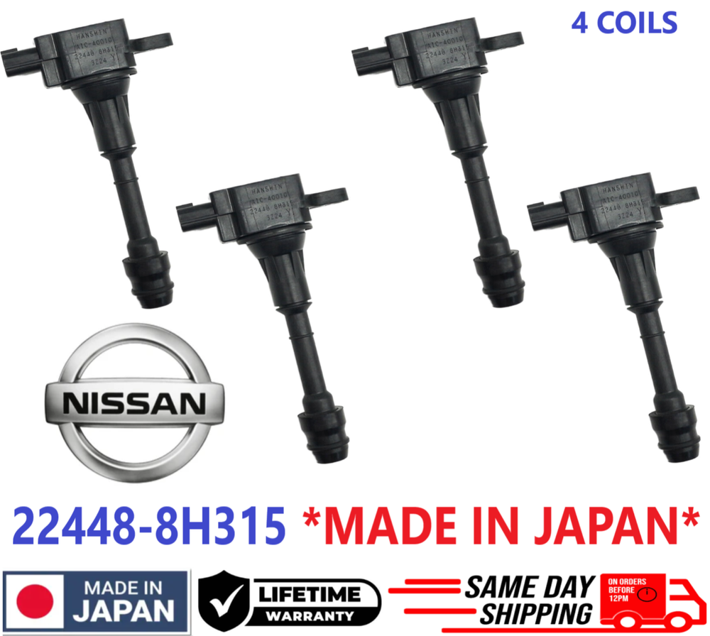 4 OEM Ignition Coils 22448-8H315 For 2002-2013 Nissan Altima Sentra X-Trail 2.5L