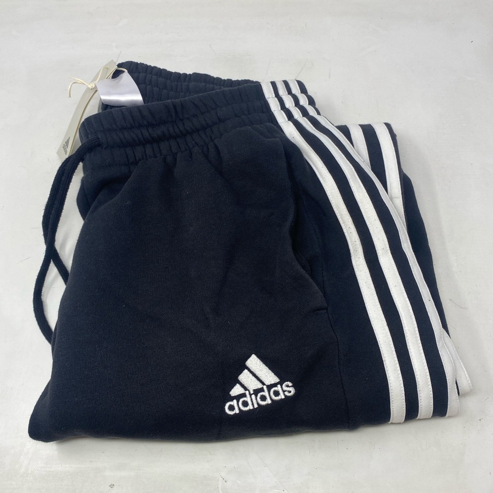 adidas Essentials Fleece Tapered Pants Black/White Men's M HL2236