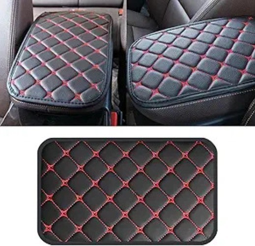 Universal PU Leather Waterproof Car Center Console Cushion Pa Color: Black/Red