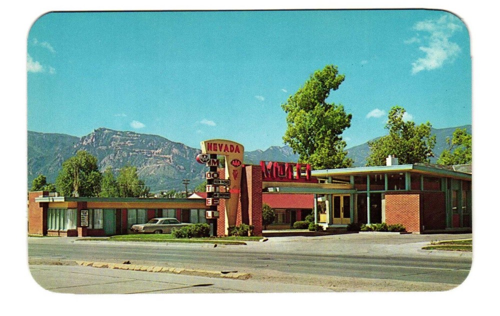 Nevada Motel Colorado Springs Colorado vintage postcard unposted