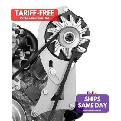 Alan Grove 230L Natural Steel SBC LWP Vortec High Mount Alternator Bracket Kit Driver Side