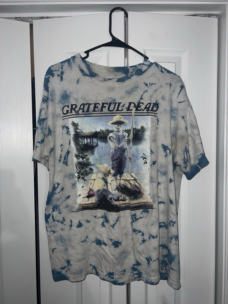 Grateful Dead 90s Vintage Distressed Tie Dye T-Shirt Size L Tagless