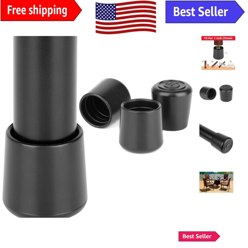 Versatile Indoor Outdoor Chair Leg Caps - 1-Inch Rubber Protectors 16 Pack