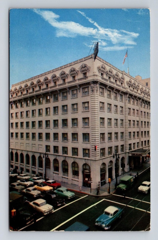 San Francisco CA-California, Bellevue Hotel, Advertising, Vintage Postcard