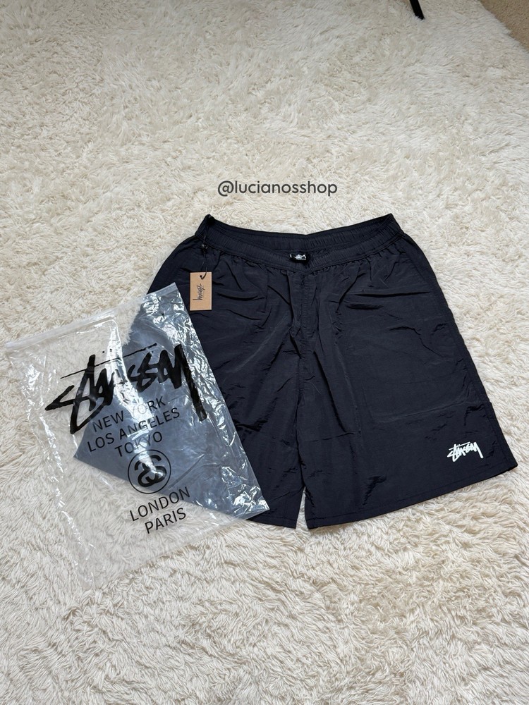 Black Stussy Shorts Size Medium Water Shorts New With All Tags and Bag