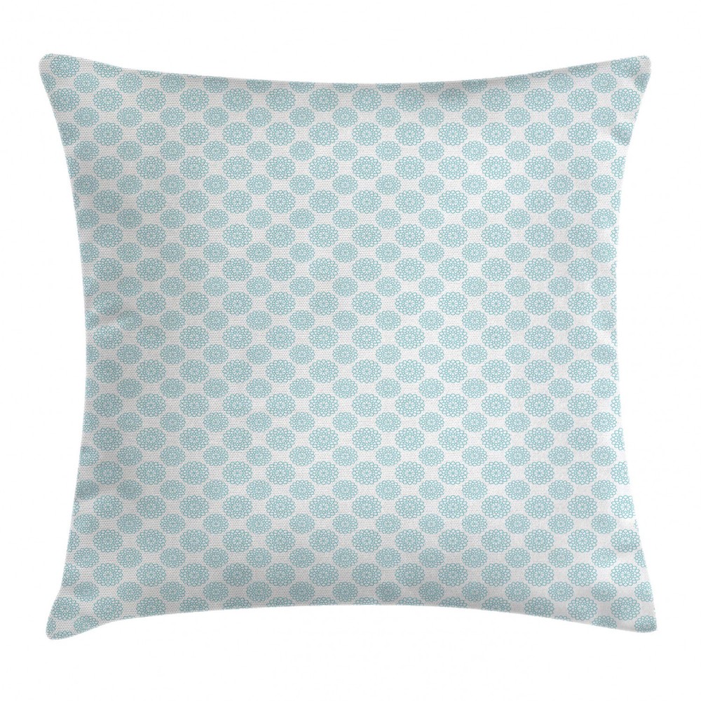 Light Blue Elliptic Starry Bold Square Pillow Cover 16 Inches