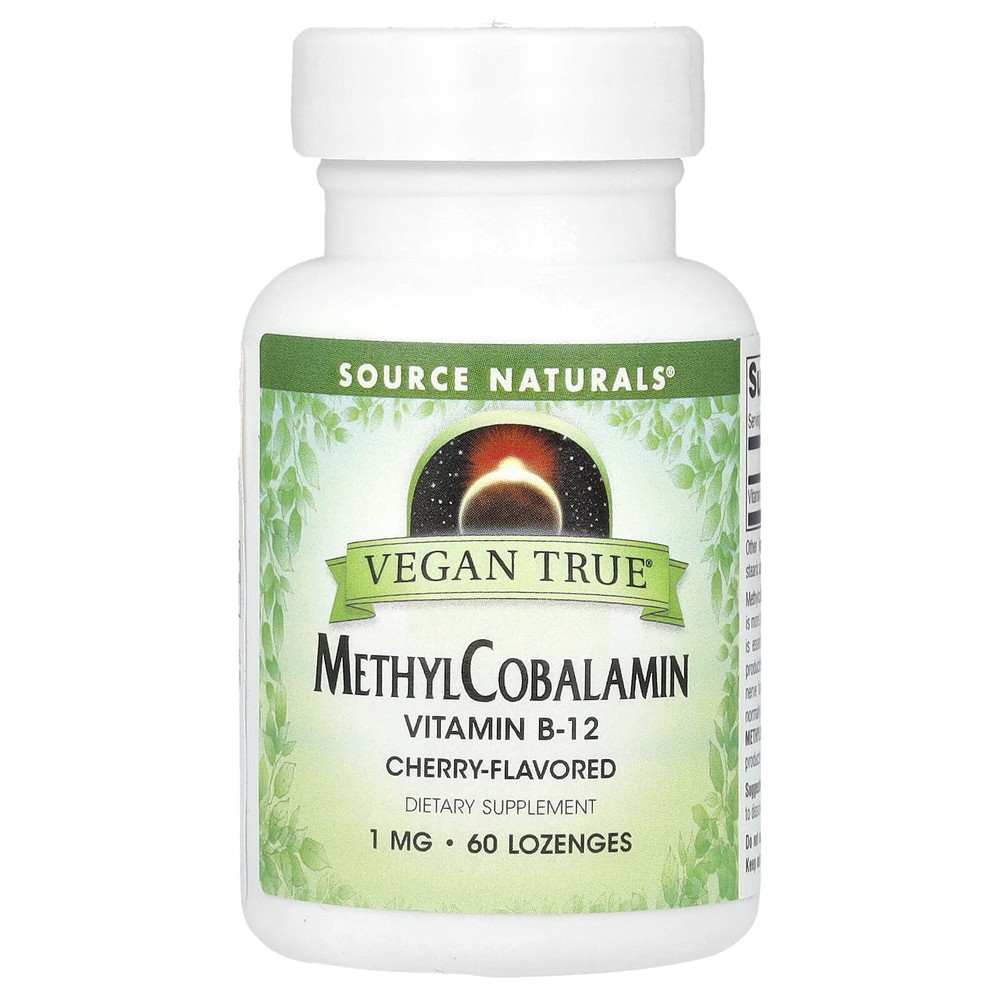 Vegan True, MethylCobalamin Vitamin B-12, Cherry , 1 mg, 60 Lozenges