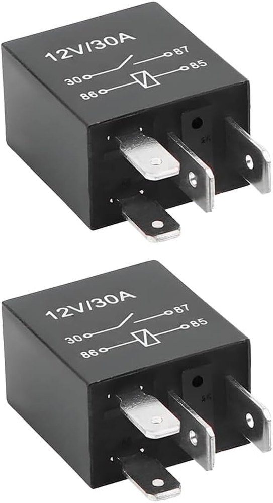 2PCS 4Pin Car Relay, 12V 30A Heavy Duty Vehicle Standard Starter Relay for Motor