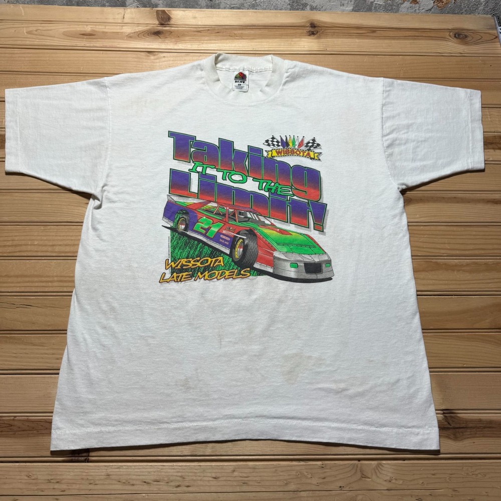Vintage 1997 Wissota Late Models Race Car #21 Dirt Track Racing T-Shirt Size XL