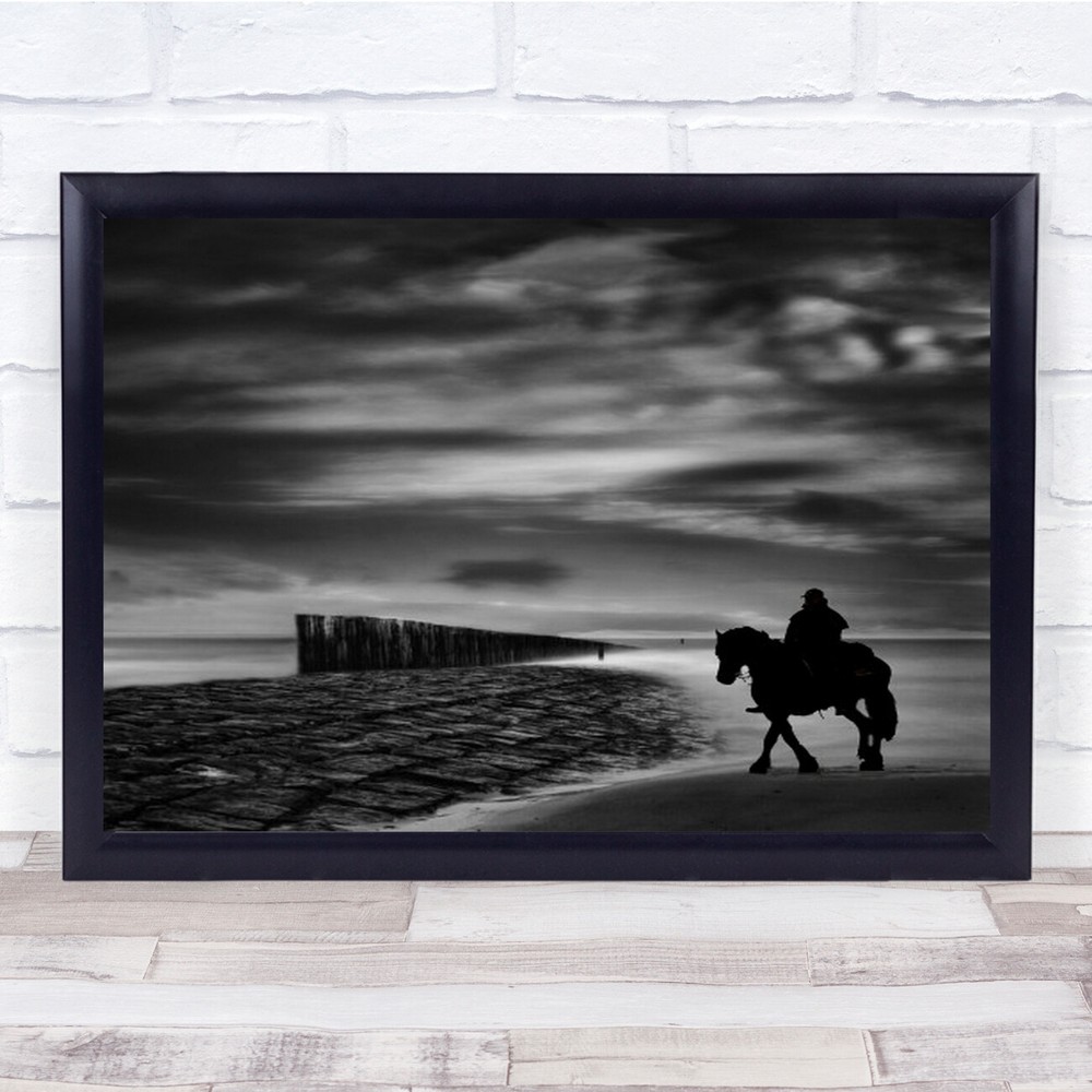 The Sea's Voice Speaks To Soul Horse Rider Netherlands Wall Art Print