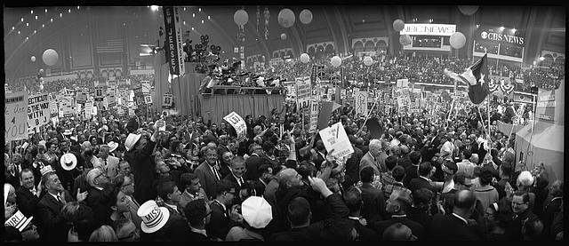 Atlantic City NJ 1964 Democratic National Convention Delegates Floor Crowd