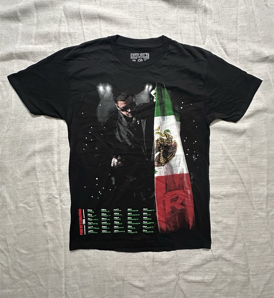 Fuerza Regida Shirt Mens Medium Black Pero No Te Enamores Concert Tour 2024