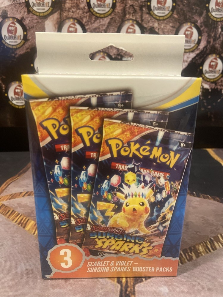 Pokemon TCG: Scarlet & Violet - Surging Sparks 3 Booster Packs  New Factory Seal