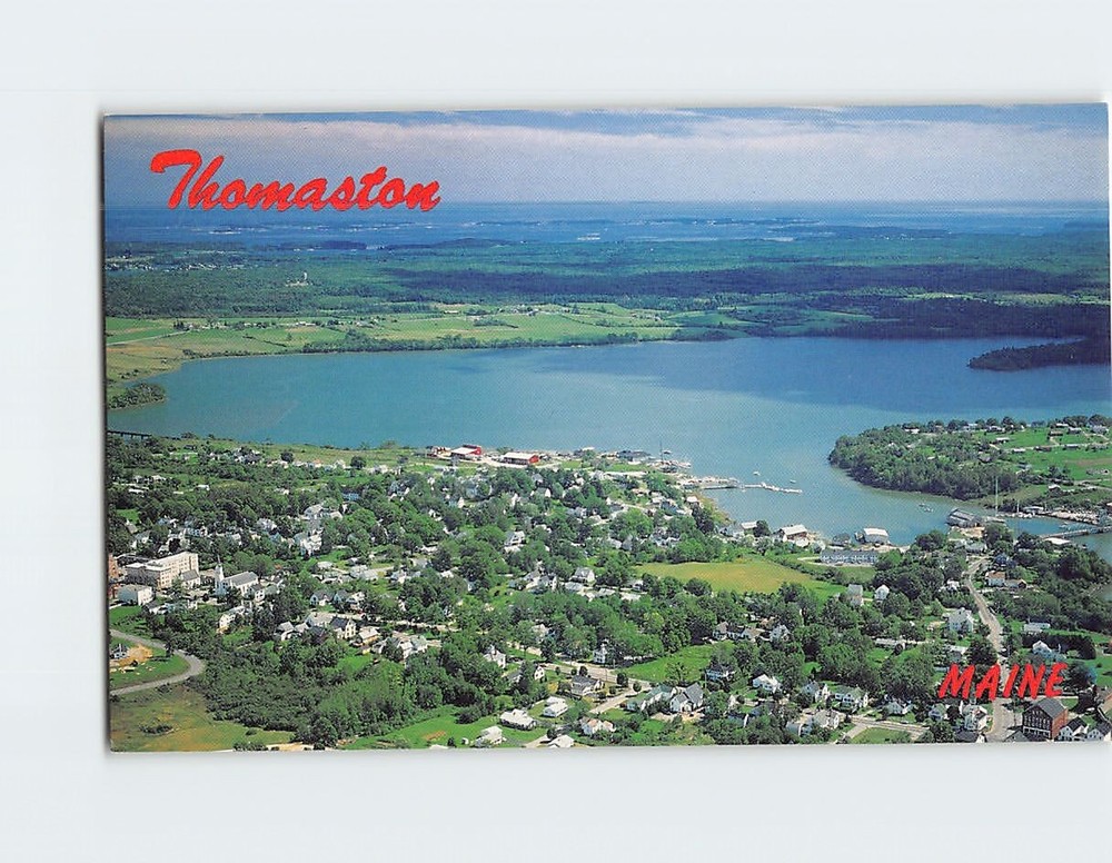 Postcard Aerial View Thomaston Maine USA
