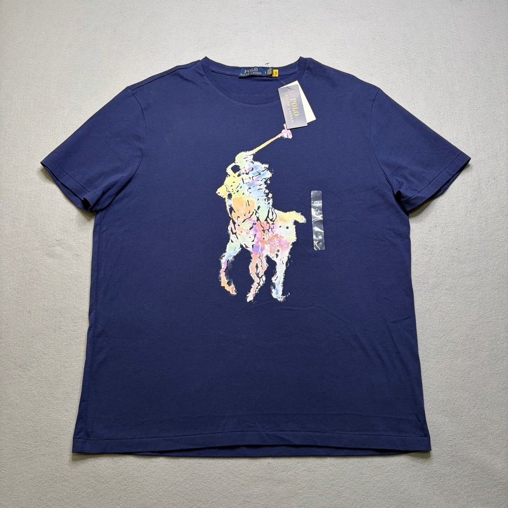 Polo Ralph Lauren Big Pony Graphic T-Shirt Men’s Large Blue Short Sleeve NWT