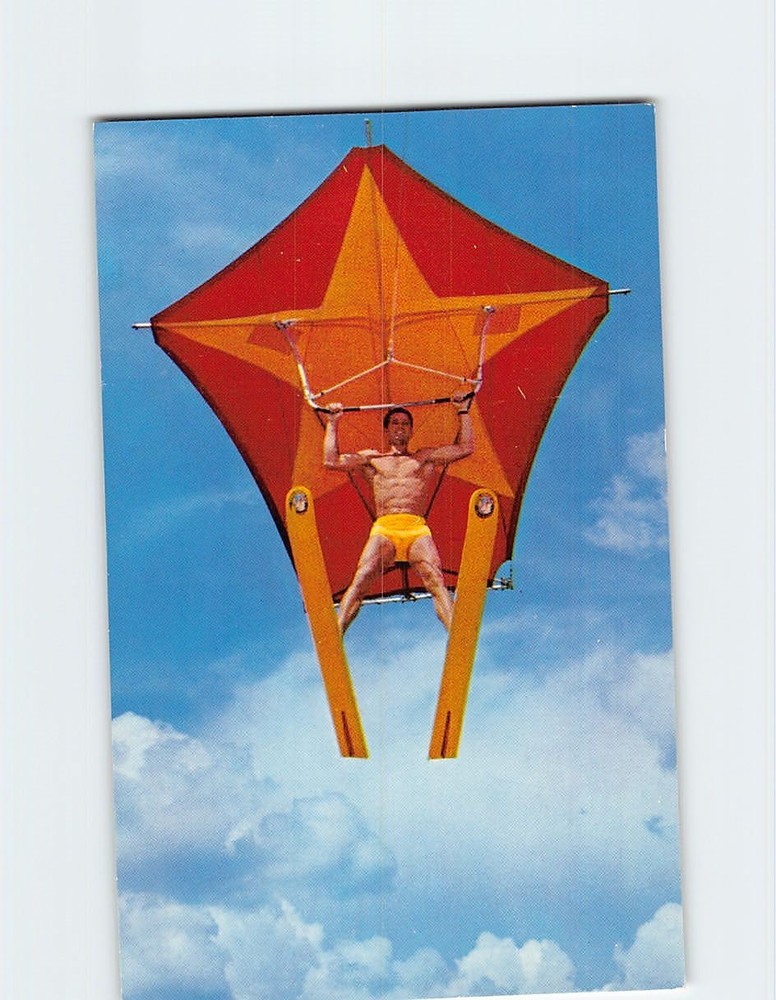 Postcard Water Skier On A Giant Kite Cypress Gardens Florida USA