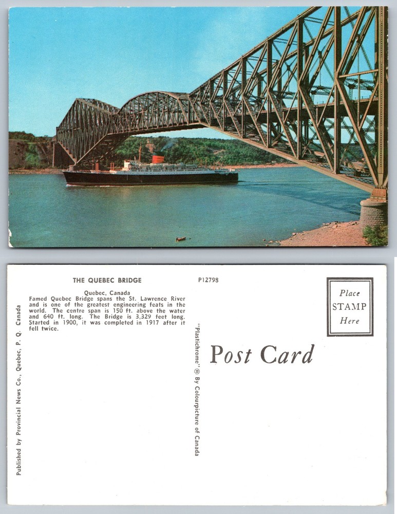 Quebec Bridge Quebec Canada Postcard