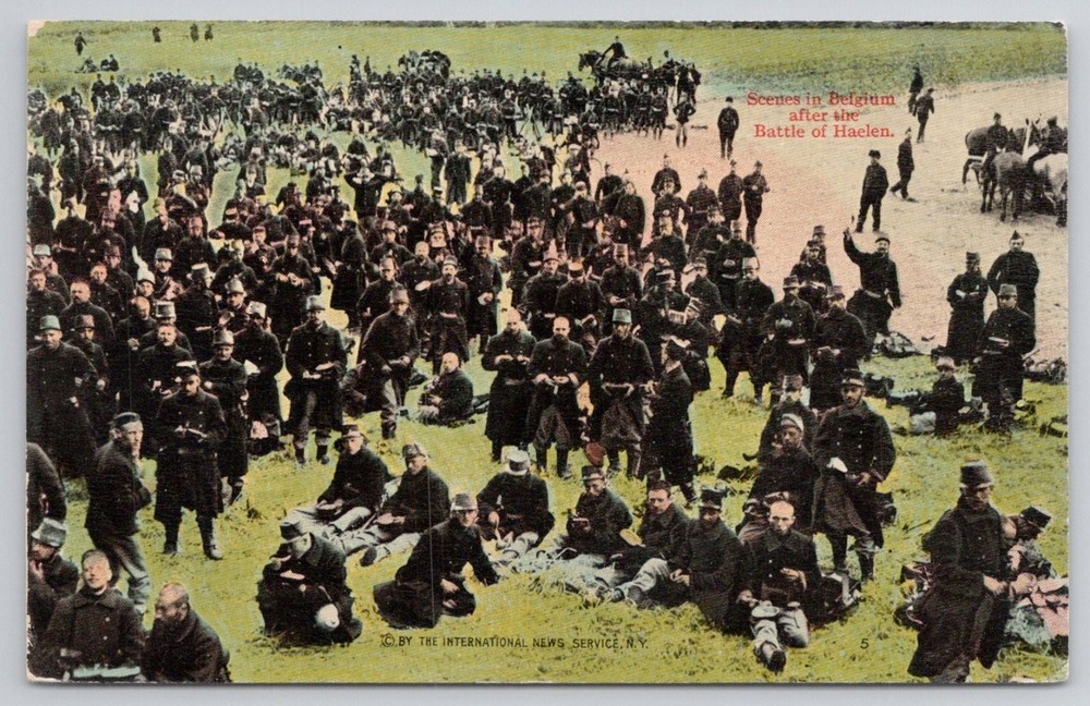 WWI Belgium Battle of Haelen Belgian Infantry Soldiers Postcard 1914
