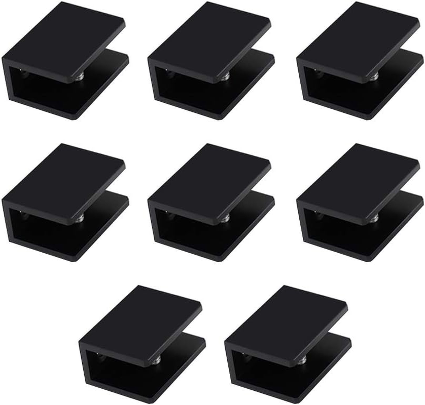 8-Pack Aluminum Alloy Square Glass Shelf Clamp Support Bracket Holders