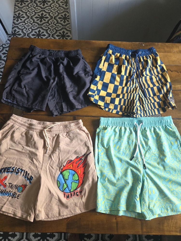 Men's/Teens Shorts Bundle Lot of 4 Size S/M Neff Shein Streetwear Swim Trunks