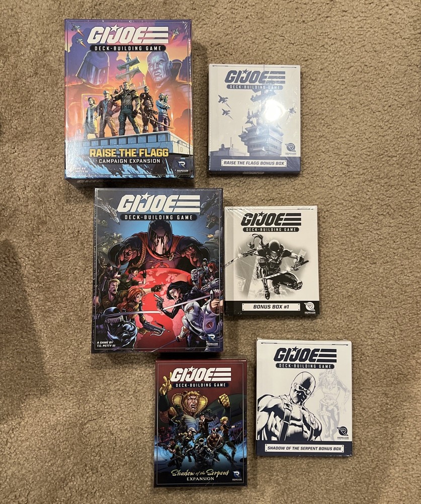 GI Joe Deck Building Game Renegade Raise the Flag, Shadow Serpent, bonus box