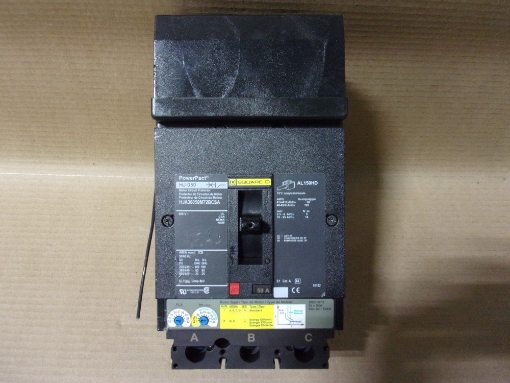 Square D HJ HJA HJA36050M72BCSA 3 Pole 50 Amp 600v Circuit Breaker HJA36050
