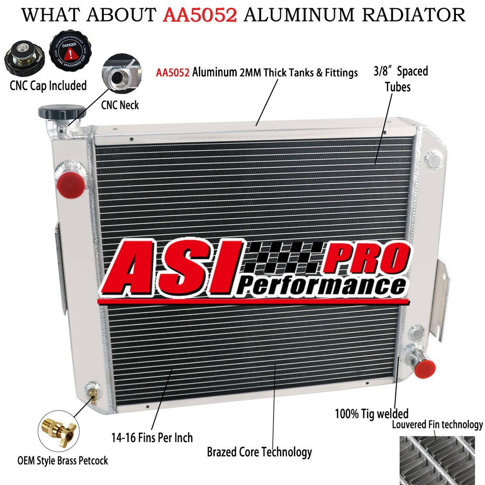 4 Rows Radiator Fit Hyster Yale Forklift H45-65XM 2.6L PERKINS DIESEL #1337002