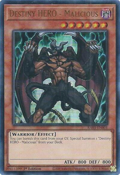 Destiny HERO - Malicious 1st Ed UR NM English YuGiOh Quarter Century Bonanza