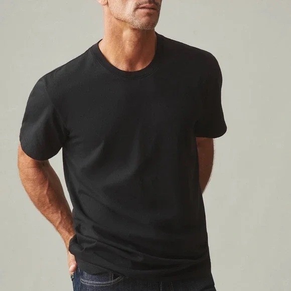 American Giant Mens XL Black Crew Neck T Shirt Made in USA Cotton Basic Tee