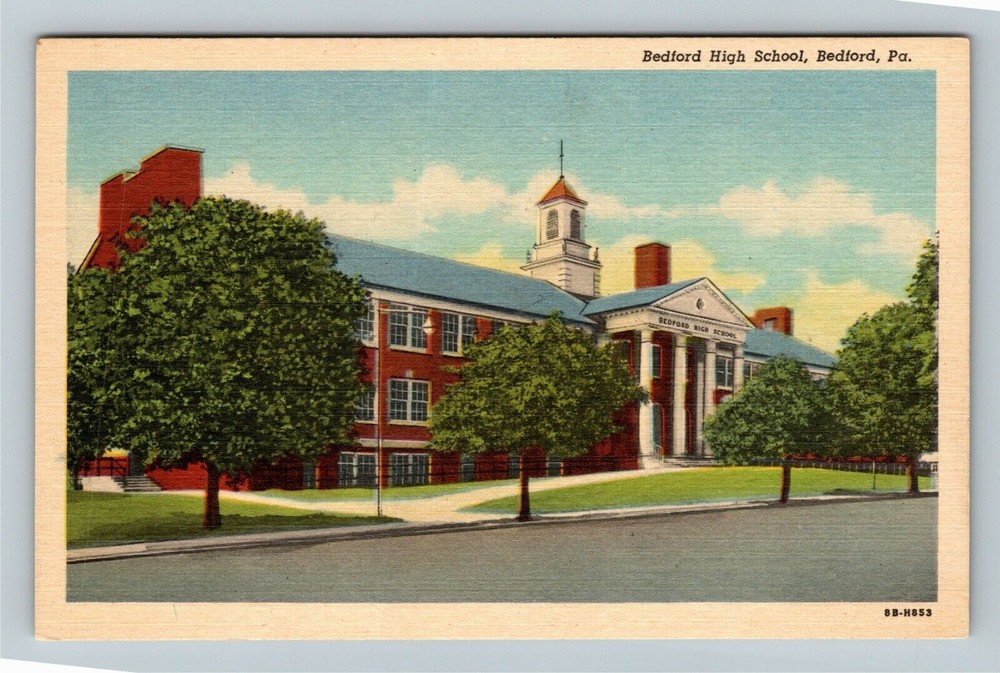 Bedford PA-Pennsylvania Bedford High School  Vintage Souvenir Postcard