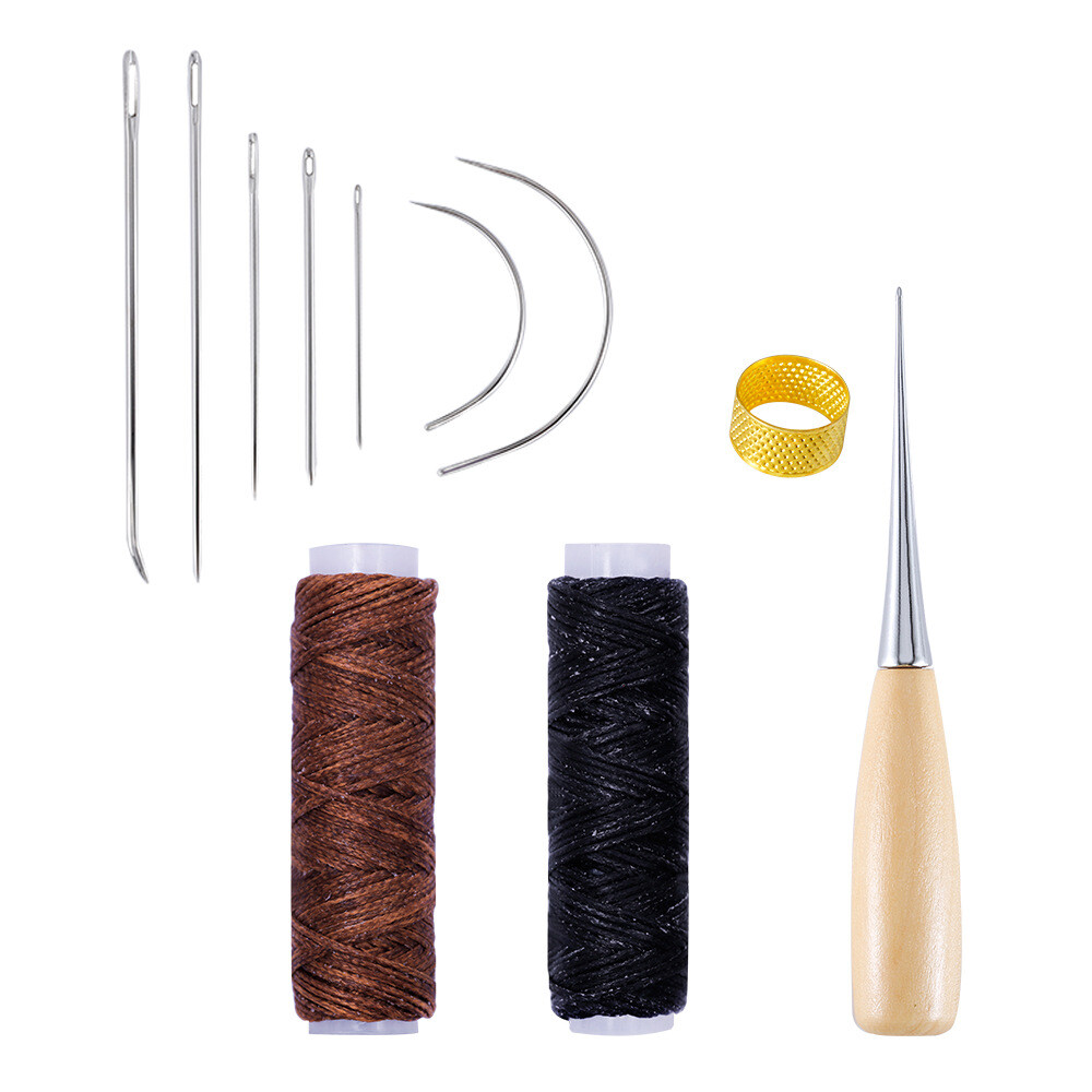 11pcs Hand leathercraft Tool Needle Waxed Thread Cord Drilling Awl Repair Set