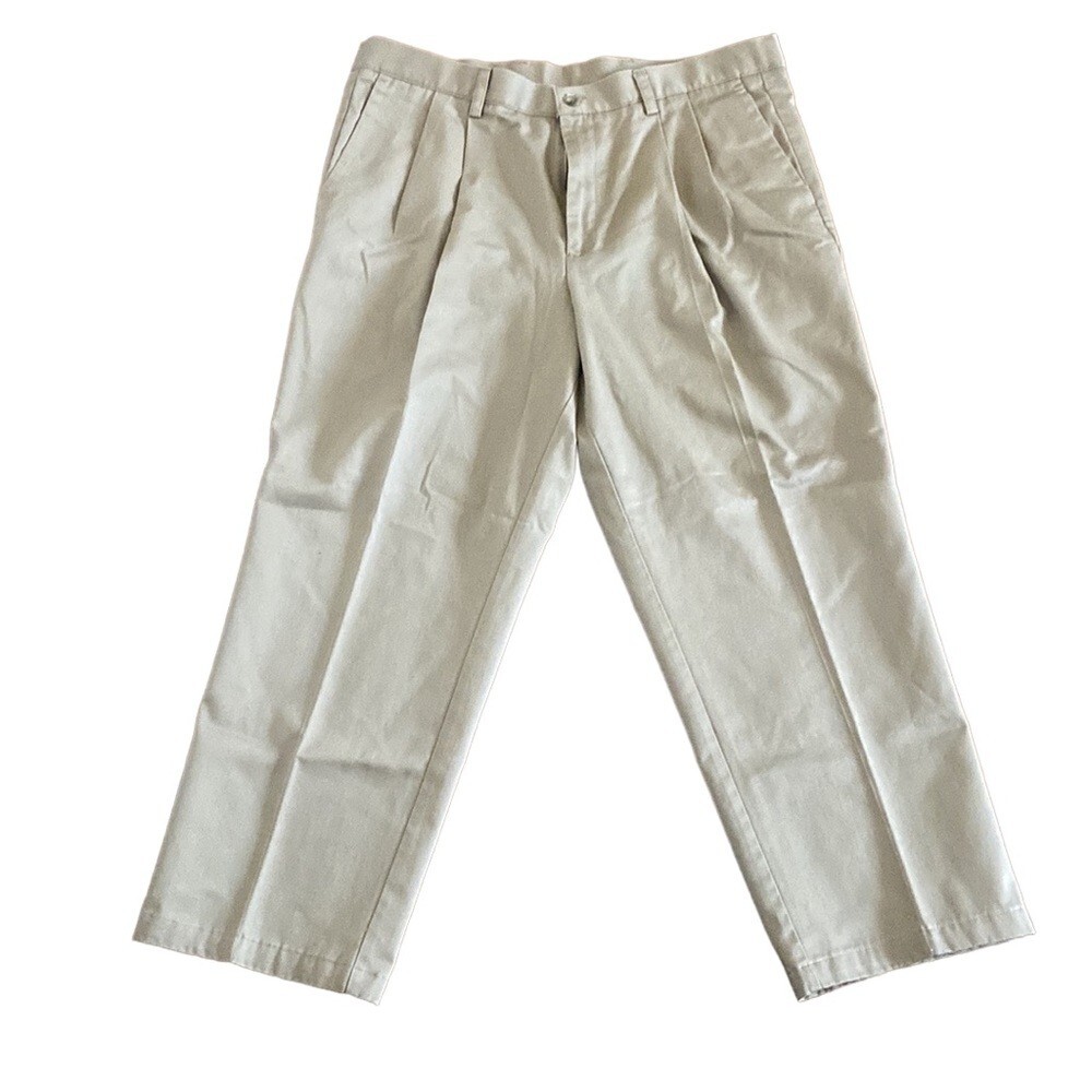 Dockers Easy Stretch Khaki Pleated Classic Fit Pants Tan 38x29