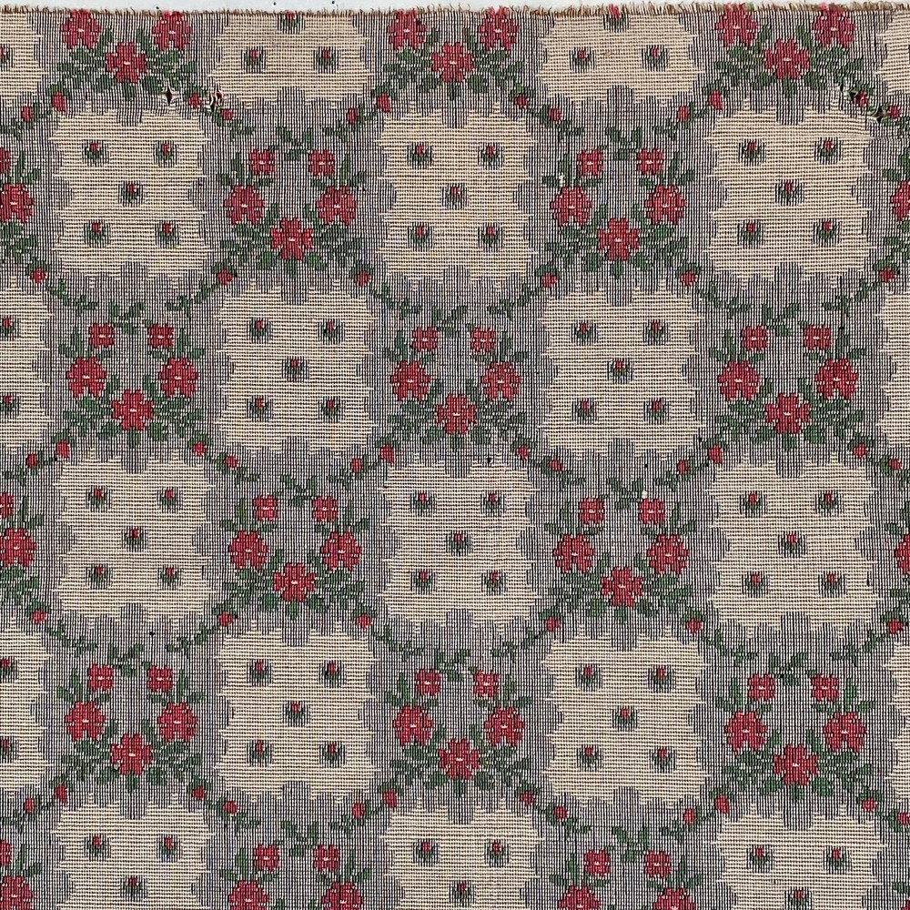 Antique  1920's French document Brocade fabric sample UNUSED vintage uphols