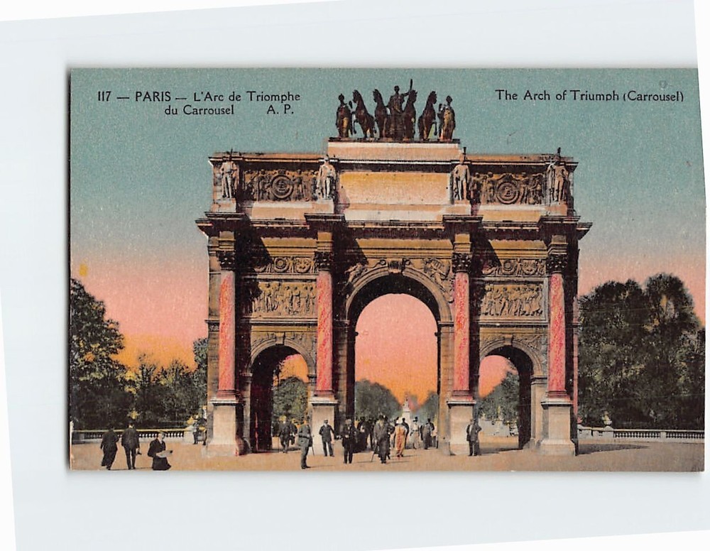 Postcard Arc de Triomphe Paris France