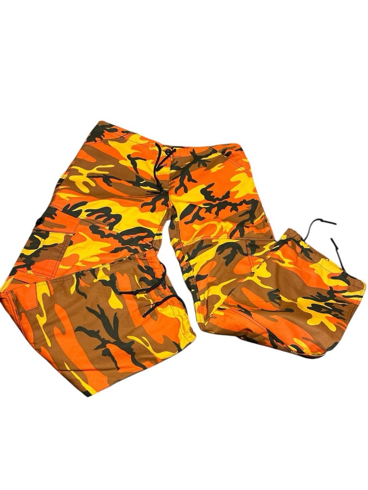 Rothco Men's Orange Camo BDU Cargo Combat Pants Size S