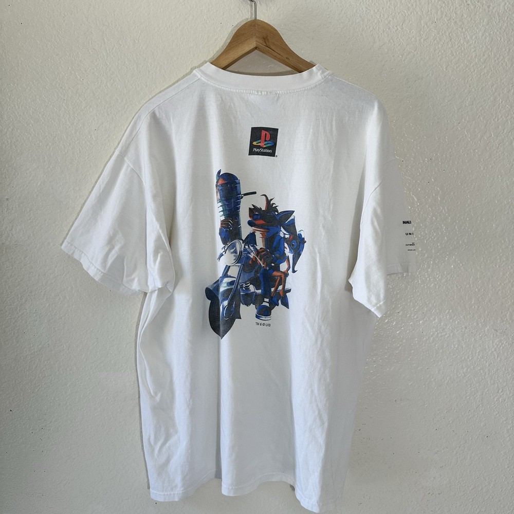 Vintage 1998 Crash Bandicoot Get Warped Playstation Video Game Promo T-Shirt XL