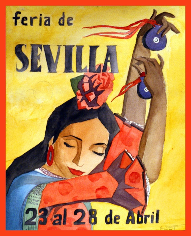 Feria de Sevilla Spain Interior Design Home Room Art Decoration Poster 7419
