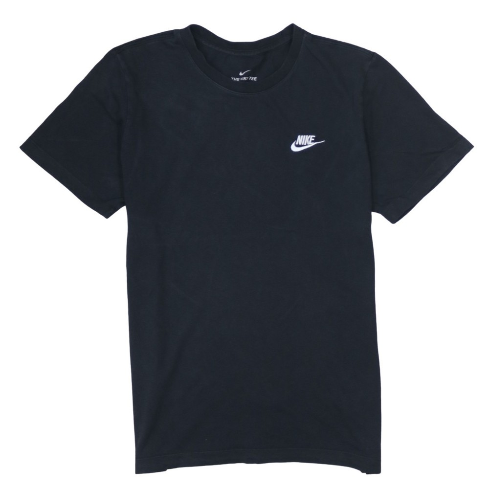 Nike Mens T Shirt Black Cotton Dri Fit Relaxed Lightweight Sports Swoosh S