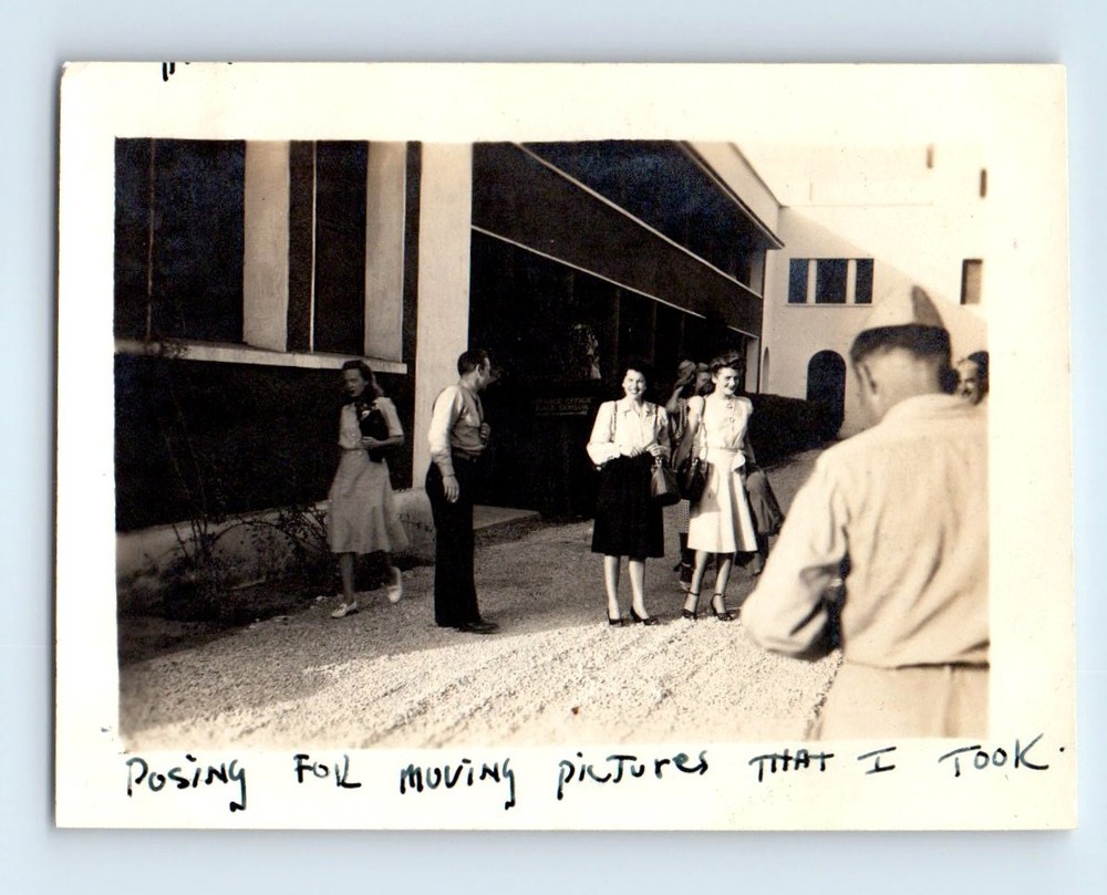 Old Vintage Photo MEN WOMEN ARMY SOLDIER WITH FILM MOVIE CAMERA PICTURE