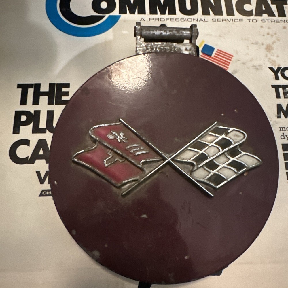 1969 1970 1971 1972 Chevrolet Corvette Fuel Gas Door with Emblem & Bezel OEM GM