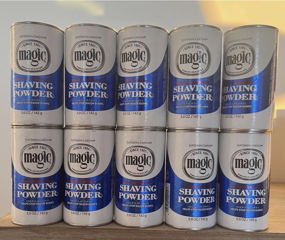 50CT SoftSheen-Carson Magic Regular Strength Shaving Powder 5 Oz. Each, BLUE CAN